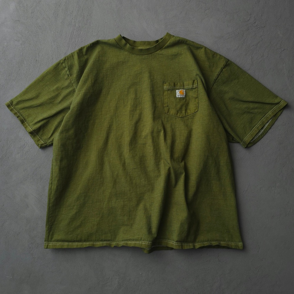 Vintage 90s Carhartt Green T-shirt XL Hand Dyed Made in USA